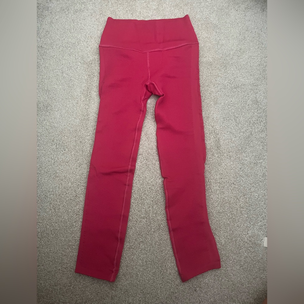Free People Ribbed Pink Leggings